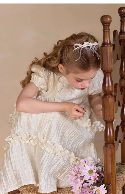 Sommerkleid für Mädchen im chinesischen Retro-Stil mit kurzen Ärmeln – Kawaii Cheongsam Chi-Pao Design für Kinder von 110cm bis 170cm