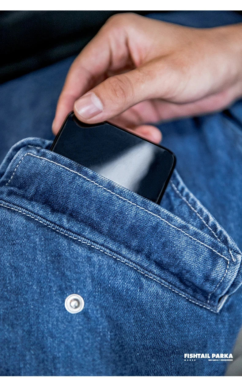 Retro M65 Denim Fischschwanz Trenchcoat – Stilvoller Lässiger Look