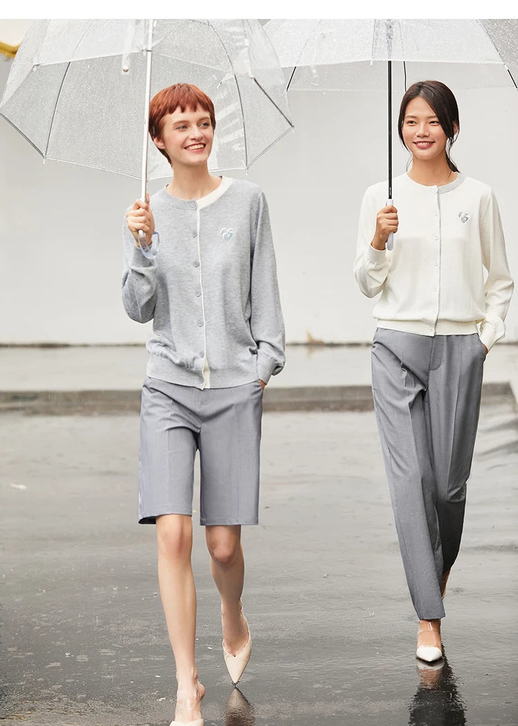 Damen Shorts im minimalistischen Stil mit hoher Taille und lässiger Passform