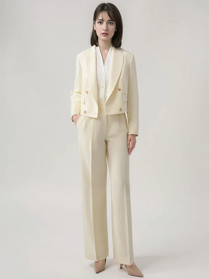 Eleganter Damen-Anzug mit Blazer und Hose – ideal für Büro und festliche Anlässe, in Schwarz mit Ein-Knopf-Design, XS-2XL