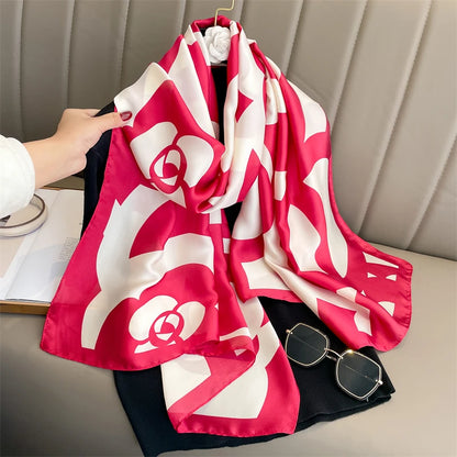 Damen Seidenschal groß 180x90cm Sommer Strand Foulard Bandana weich