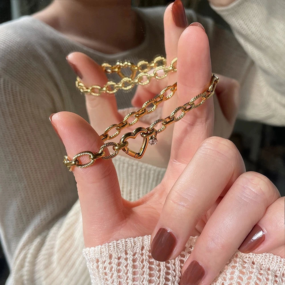 Edelstahl Neue Stil Kette Chic Mode Armband Armreif Wasserdicht Eingetroffen PVD Überzogene Handgelenk Schmuck für Frauen