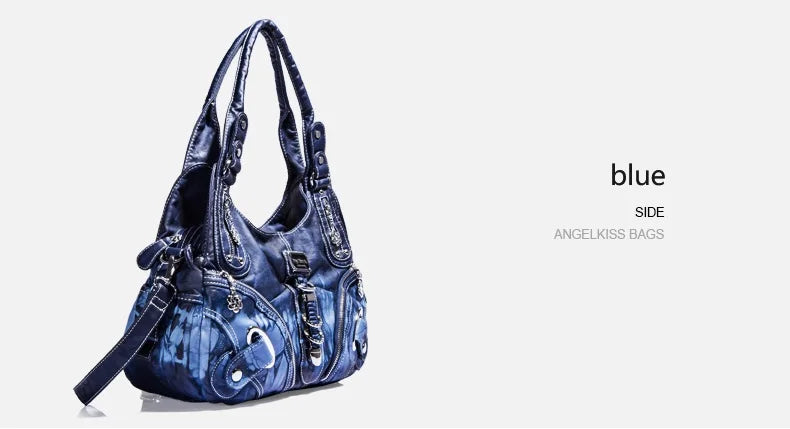 Damen-Schultertasche Vintage Stil mit Top-Griff große Handtasche für Alltag und Freizeit