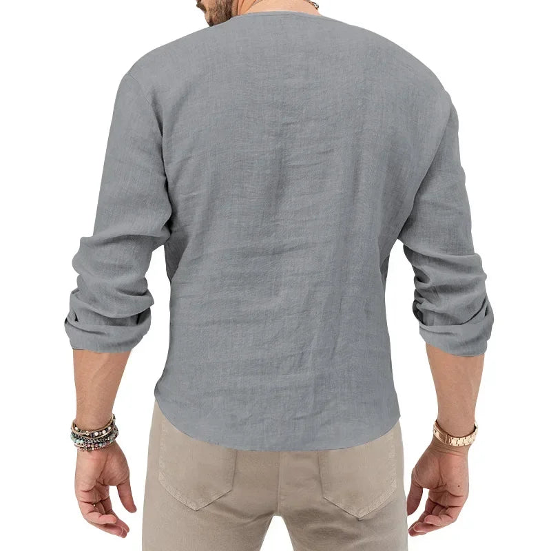 Schweres Herren-Übergrößen-Waffel-T-Shirt mit Farbblock und kurzen Ärmeln