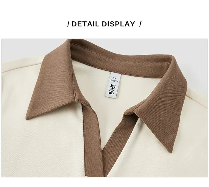 Semir Polo Shirt Frauen kurz gedruckt Retro-Stil 2024 Sommer neue schlanke Krawatte Tops