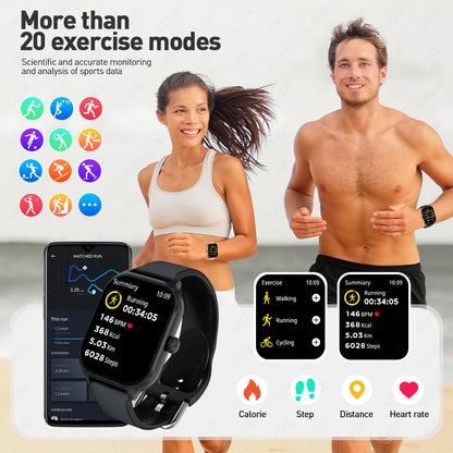 LIGE 2025, neue Smartwatch für Männer und Frauen, 2,01 Zoll HD-Bildschirm, Bluetooth-Anruf, Herzfrequenz, Blutsauerstoffüberwachung, Mann, Sport-Smartwatch