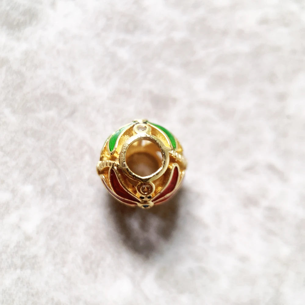 Damen-Charm-Anhänger Libelle golden bunt Karma aus Sterlingsilber