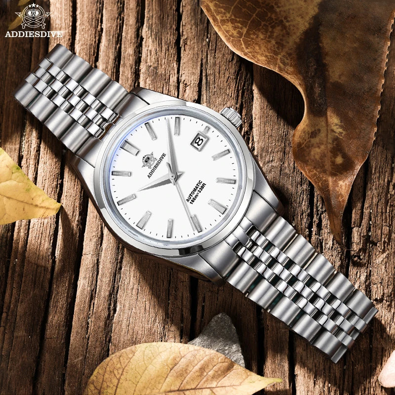 Herren-Vintage-Automatikuhr mit Sunburst-Zifferblatt und NH35A