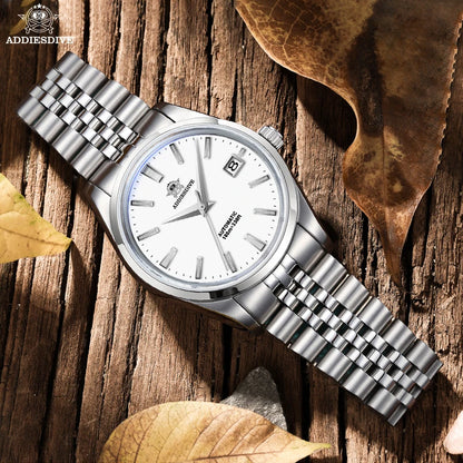 Herren-Vintage-Automatikuhr mit Sunburst-Zifferblatt und NH35A