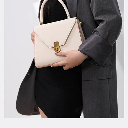 Spaltleder Damen-Handtasche | Unifarbenes Alltagsmodell