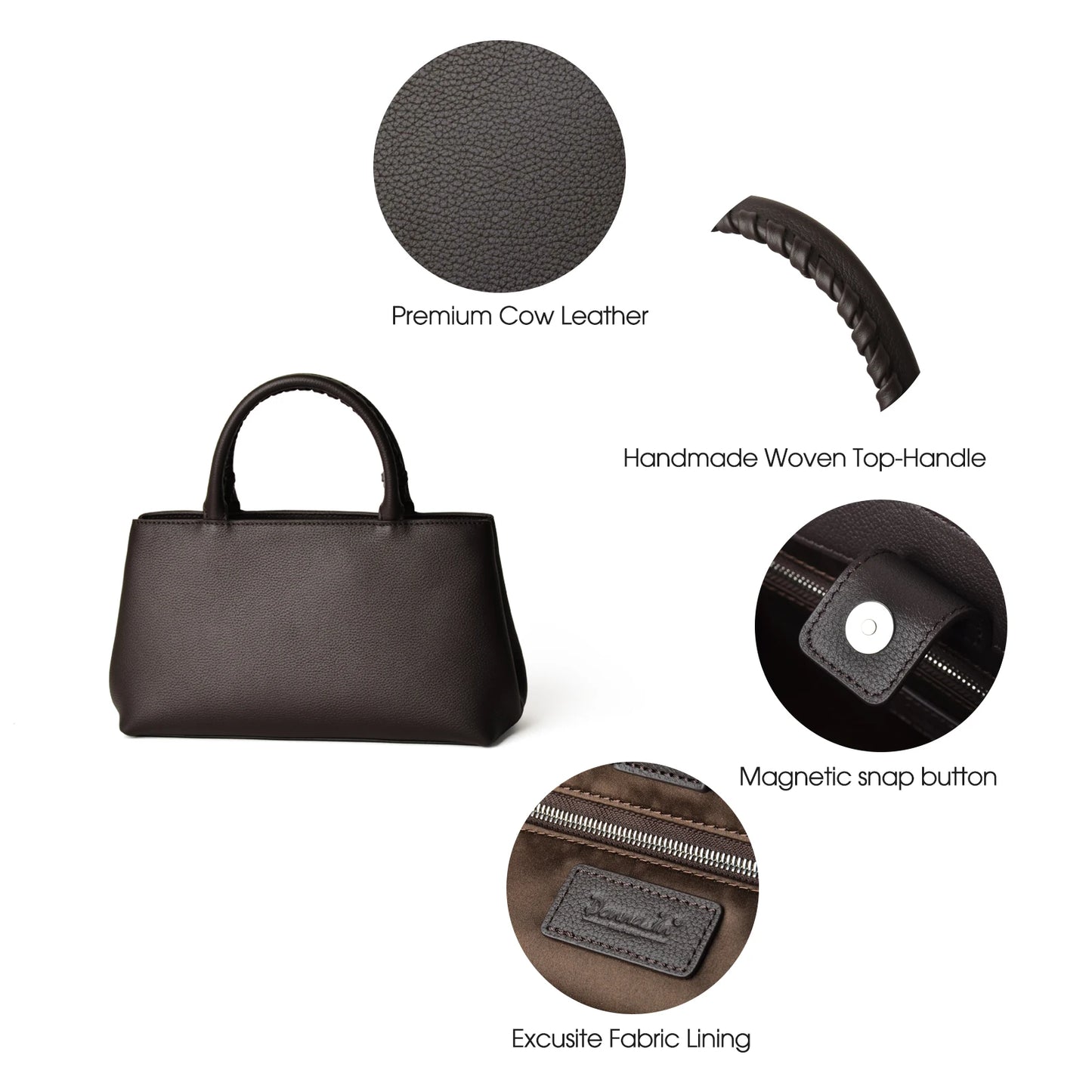 Mini-Tote aus Vollnarbigem Rindsleder | Top-Griff