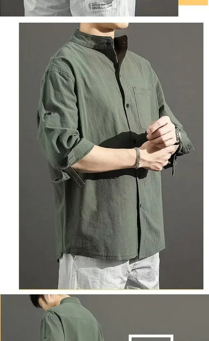 Lässiges Herren-Langarmshirt mit digitalem Farbverlauf – ideal für den Herbst
