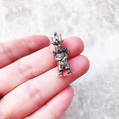 Damen-Charm-Anhänger seltsames Kaninchen Punk aus Sterlingsilber