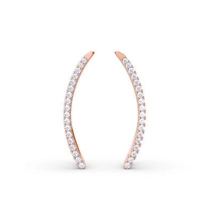 Damen-Moissanit-Blatt-Kletterohrringe aus 925er Silber, Zertifiziertes Schmuckstück für Hochzeit