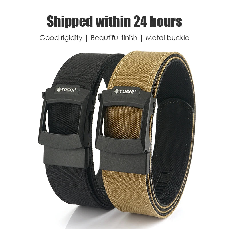 Herren-Taktischer Nylon-Gürtel Verstellbar mit Automatik-Schnalle 4,3 cm Breite Alltagsseinsatz