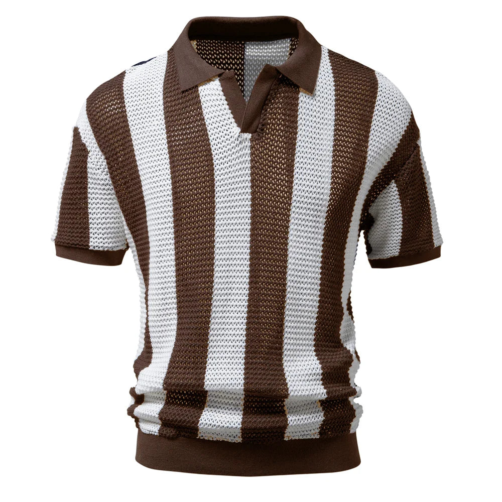Herren Polo Shirts aus 100 Prozent Baumwolle mit V-Ausschnitt und kurzen Ärmeln