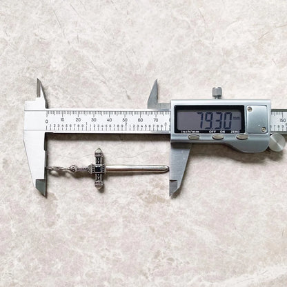 Damen-Charm-Anhänger Schwert Krone Ritter Schutz aus Sterlingsilber