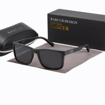Sonnenbrille quadratisch UV400 polarisiert Fahren Herren Originaletui