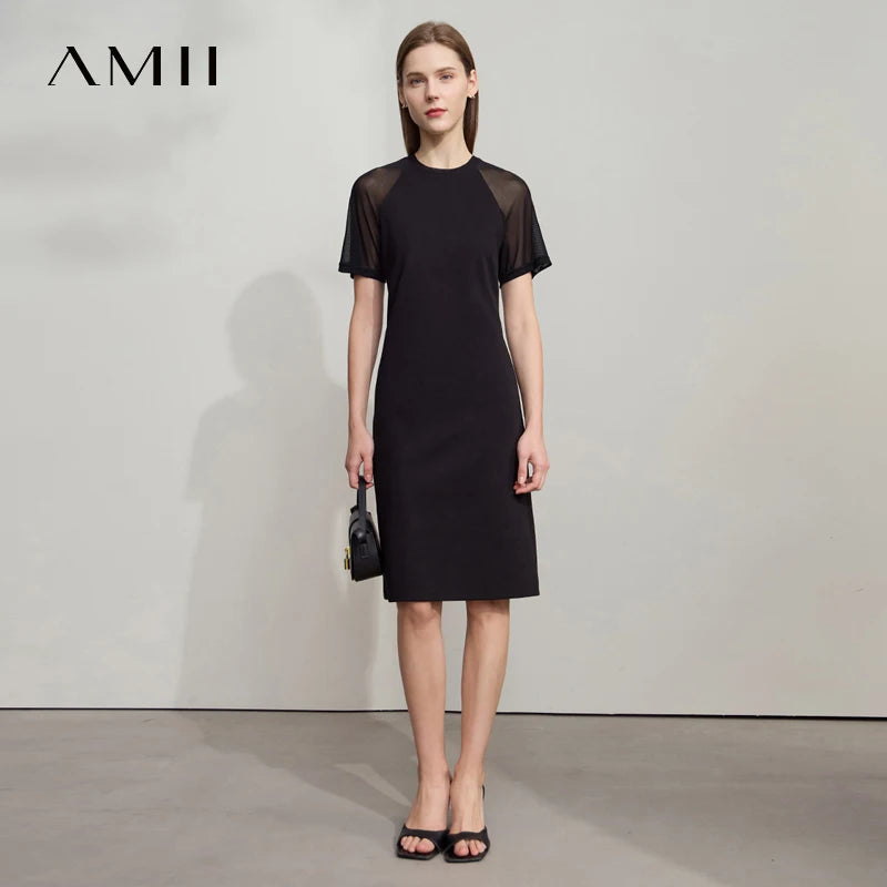 Elegantes Schmales Bürokleid Mit Stretch Für Bürodamen