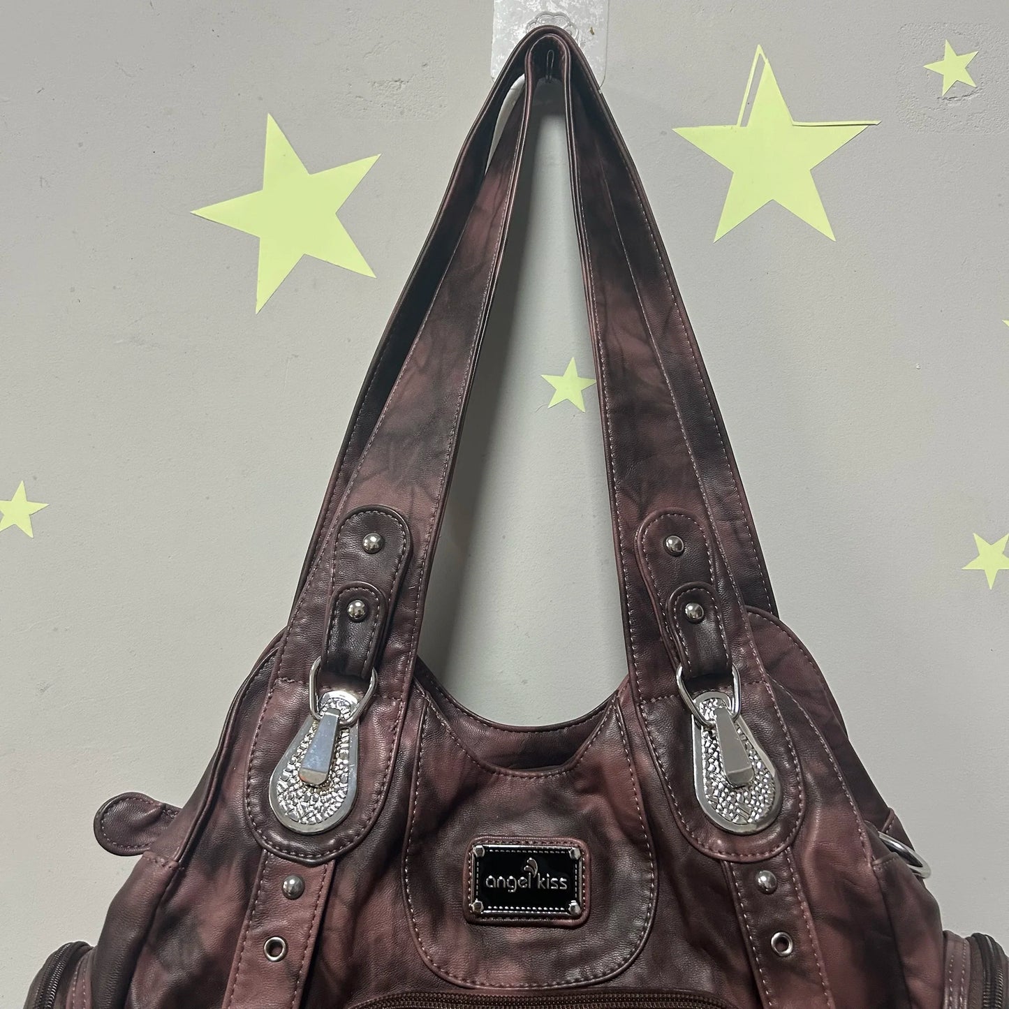 Damen-Handtasche Aus PU-Leder Vintage Stil Große Kapazität Schultertasche Für Alltag