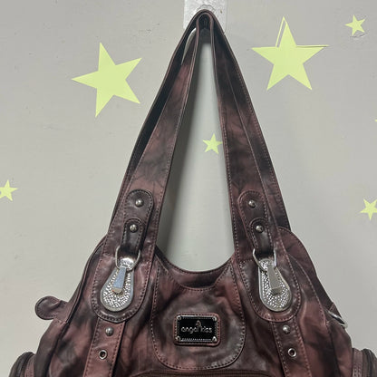 Damen-Handtasche Aus PU-Leder Vintage Stil Große Kapazität Schultertasche Für Alltag