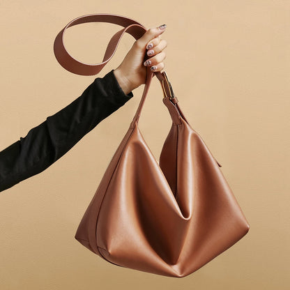 Damen Tote Tasche aus Split-Leder mit großem Fassungsvermögen Crossbody