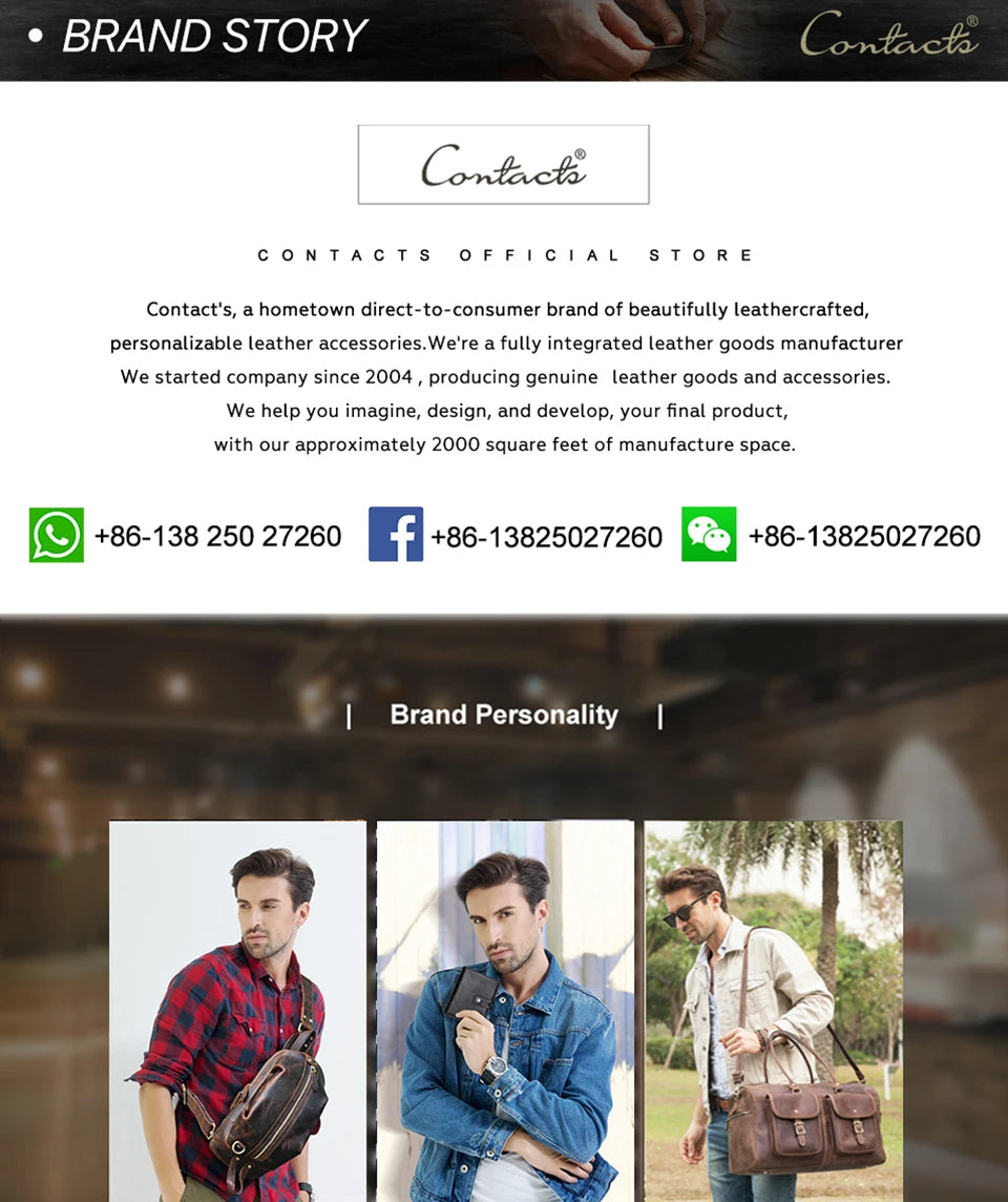 Markenstory von CONTACT'S zur Herren-Handtasche