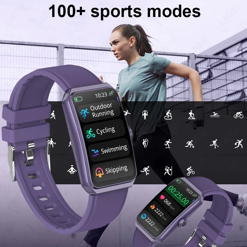 LIGE 1,47" 3D-Smartwatch mit vollem gebogenem Bildschirm, kabelloser Anruf, Fitness, Bluetooth, Musikuhren, Herzfrequenz-Schlafmonitor, Smartwatch