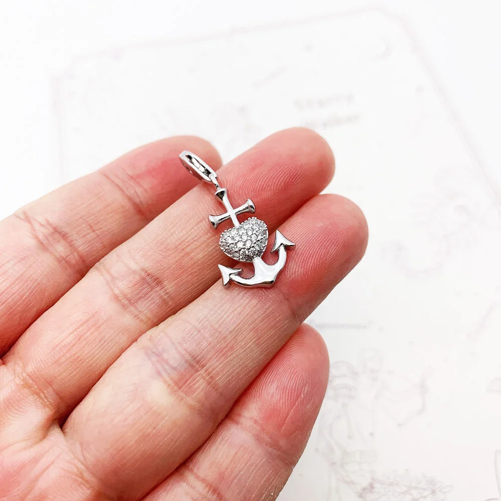 Damen-Charm Faith Hope Love Kreuz Herz Anker aus Sterlingsilber