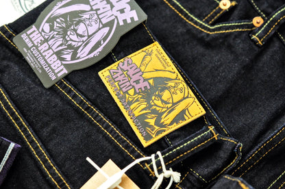 Herren Jeans im Vintage-Stil mit doppelseitiger Färbung und Kanten