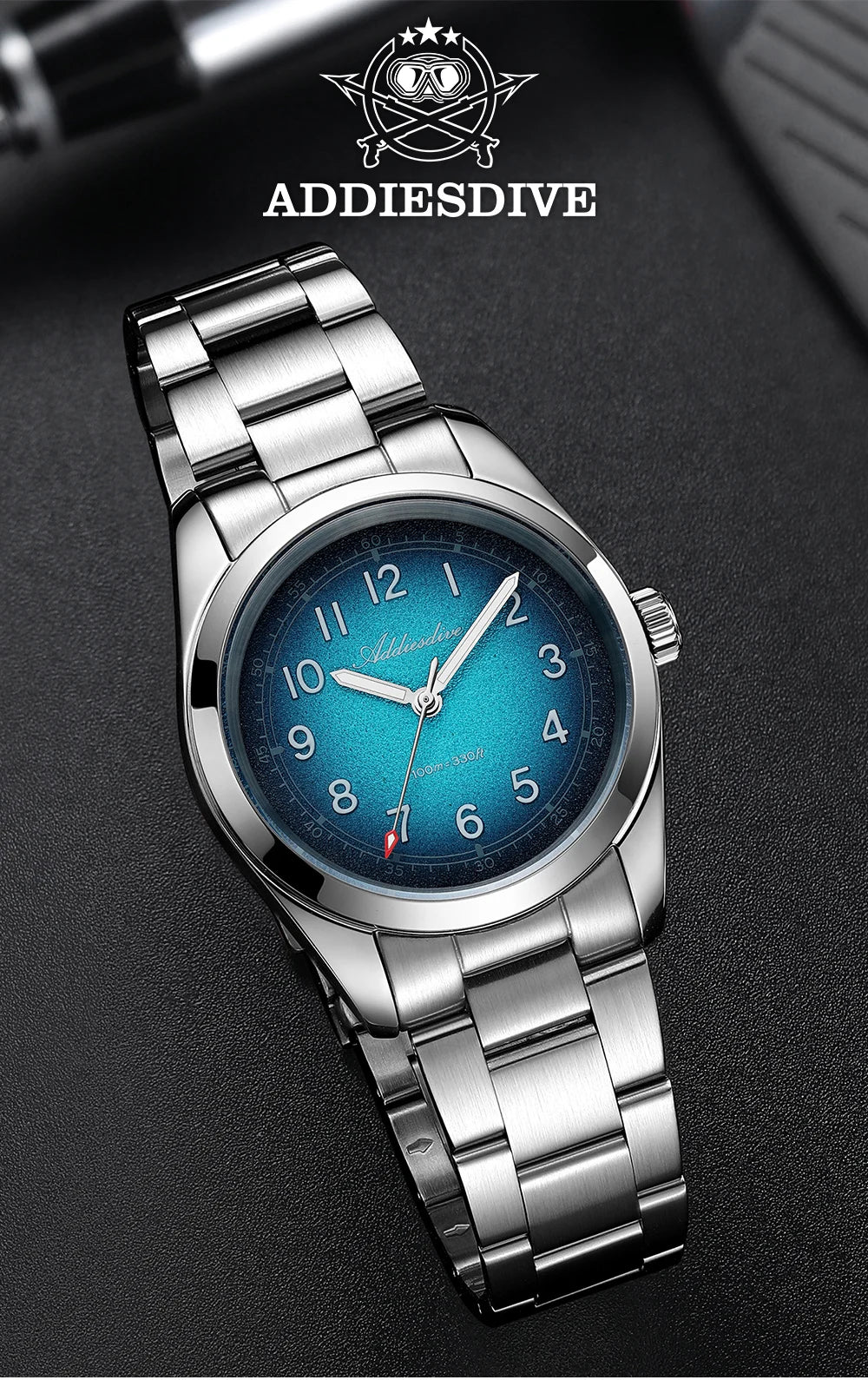Herren-Quarzuhr 36 mm mit Saphirglas und BGW9-Leuchtmasse
