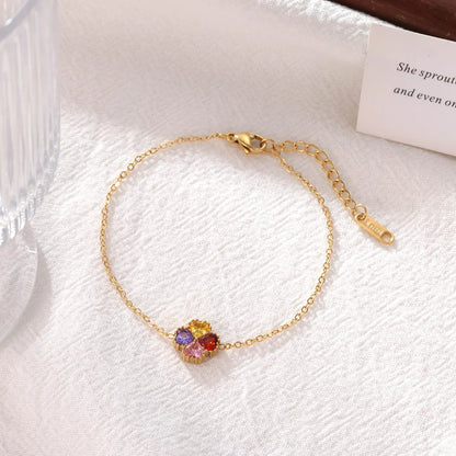 Damen-Armband mit bunten Zirkonia-Herzen