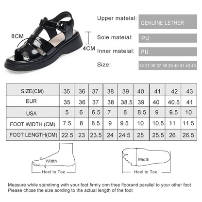 AIYUQI Frauen Sandalen Sommer 2025, Neue Echtes Leder Keil Frauen Sandalen Offene spitze Römischen Sandalen Frauen