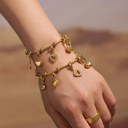 Damen-Charm-Armband mit Herz-Zirkonia