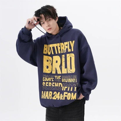 Herren Hoodie mit Letter Print im Hip Hop Stil für den Herbst