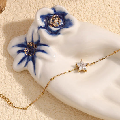 Damen-Armband mit Zirkon-Sternen aus Edelstahl
