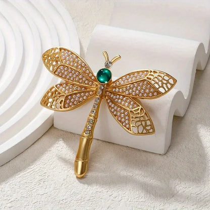 Brosche Libelle Vintage Insekt Kristall Groß Hochzeit Schmuck Damen