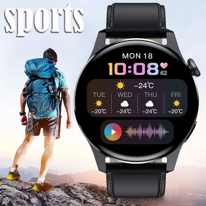Männer Smartwatch mit Bluetooth Anruf und Fitness Herzfrequenz Monitor