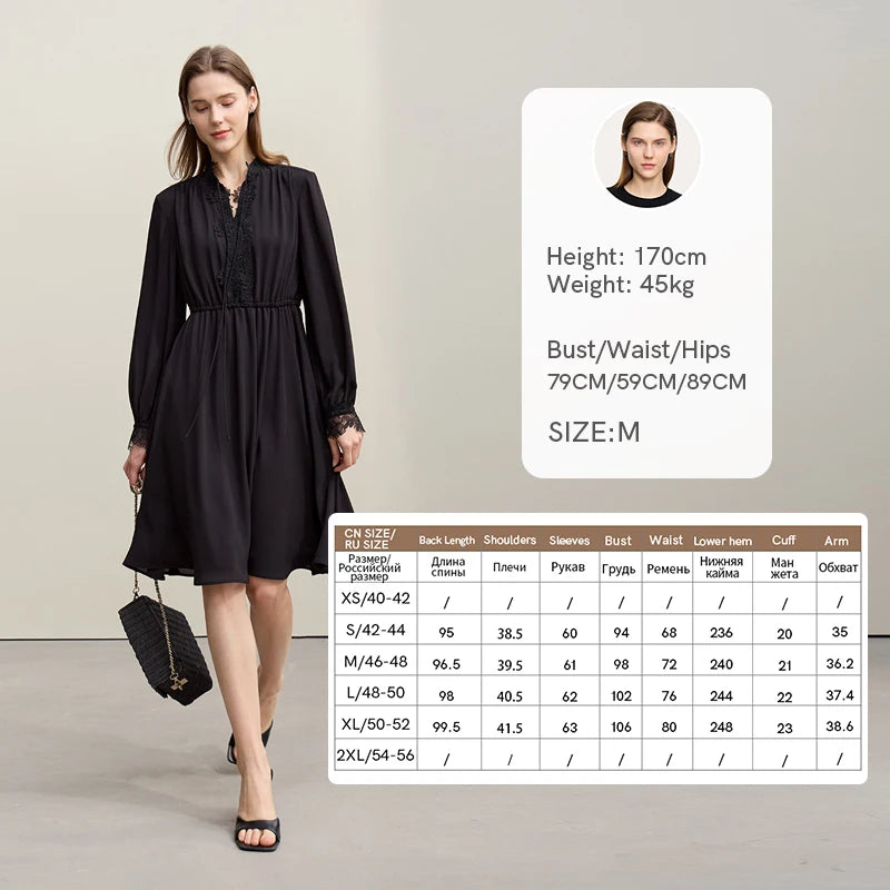 Elegantes Damen Chiffon Midikleid Mit V-Ausschnitt Und Flexibler Taille