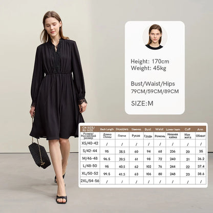 Elegantes Damen Chiffon Midikleid Mit V-Ausschnitt Und Flexibler Taille