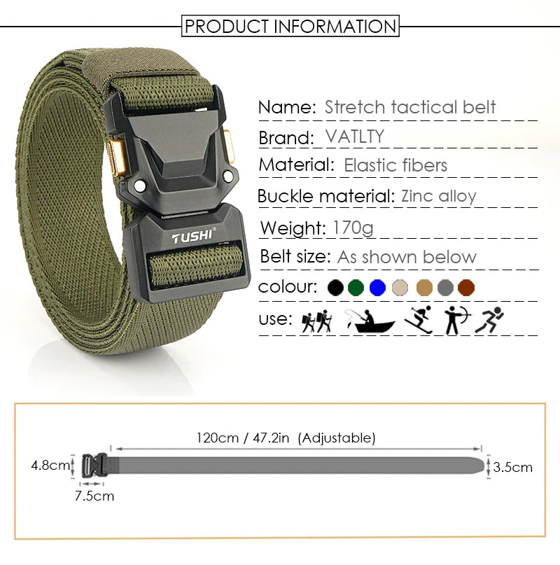 Unisex-Gürtel Mit Schnellverschluss Metall-Schnalle Breite 3,5 Zentimeter Geeignet Für Outdoor-Arbeit Und Freizeit