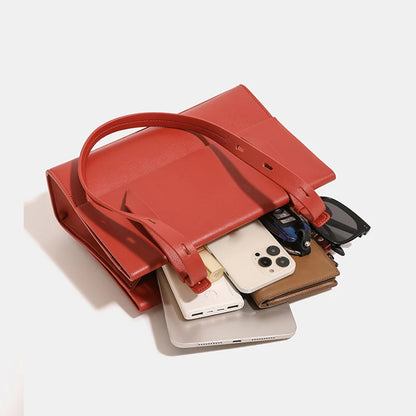 Schultertasche Aus Kuh-Spaltleder In Rot | Elegant