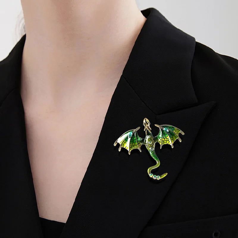 Brosche Drache Emaille Tier Casual Schnalle Party Corsage Unisex