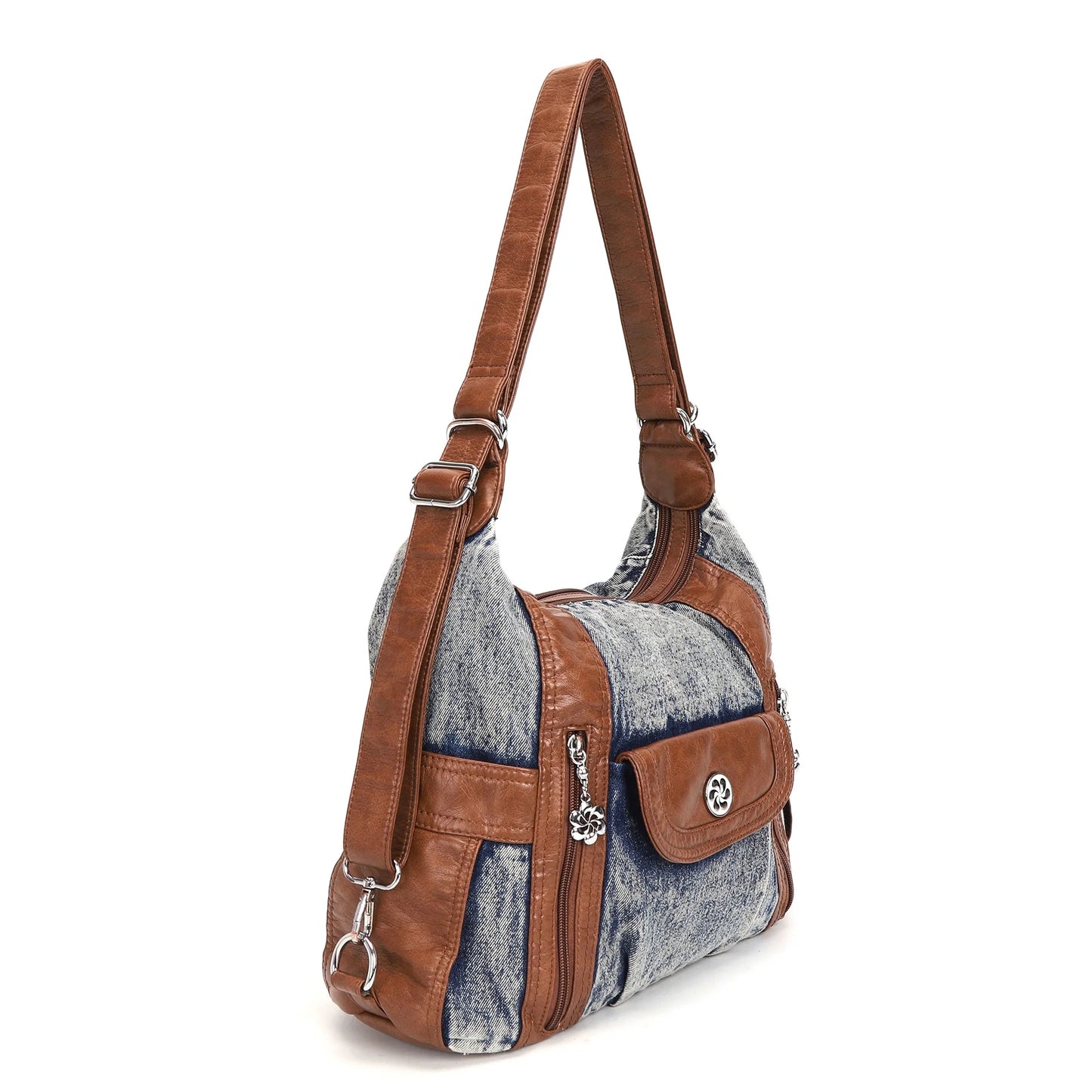 Damen-Schultertasche aus PU-Leder mit Mehrfachfächern, Handyfach und Geldbörse, Alltagstauglich