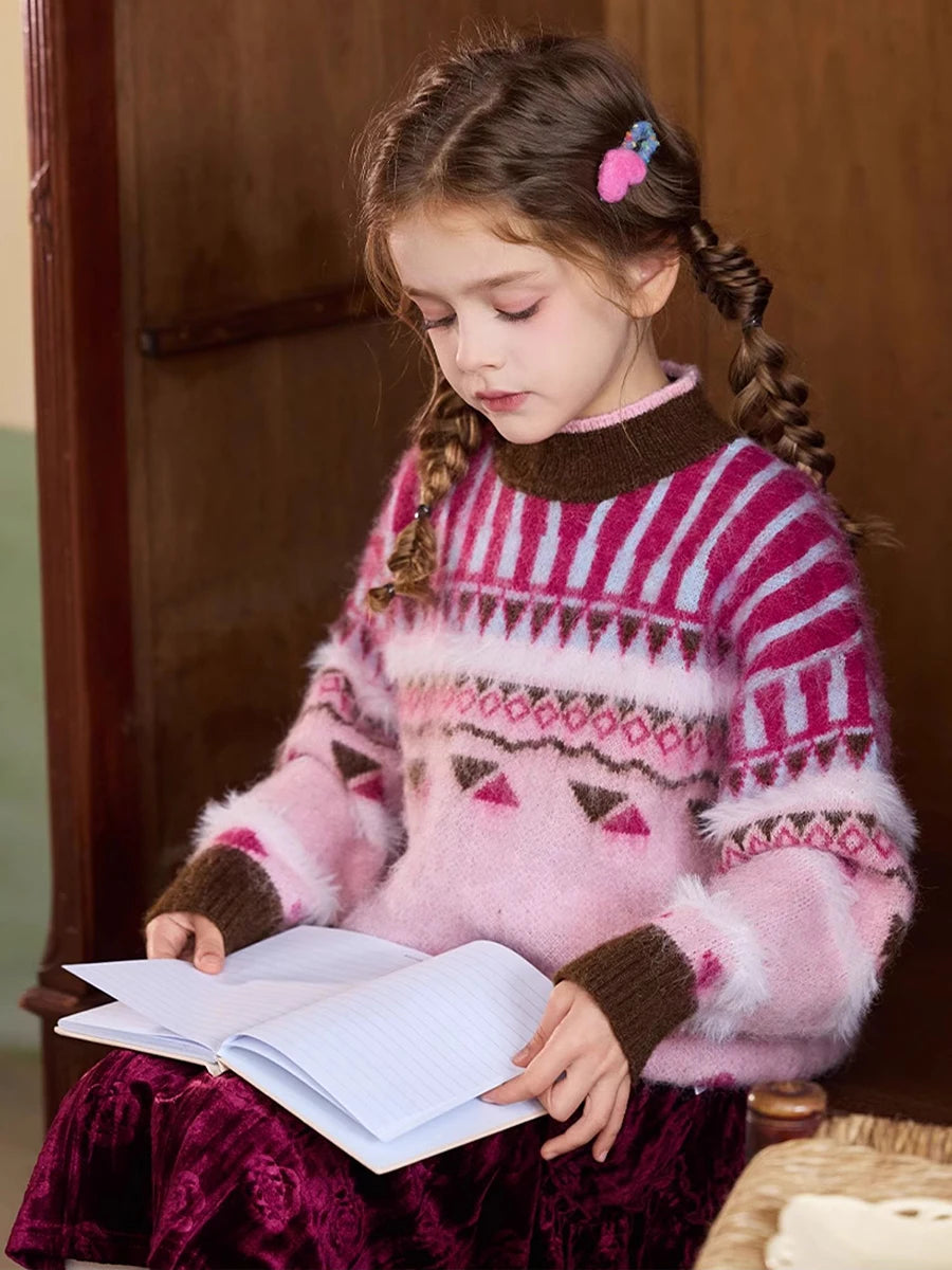 Warme Kinderhose mit rotem Karomuster für Mädchen – ideal für Herbst und Winterpartys