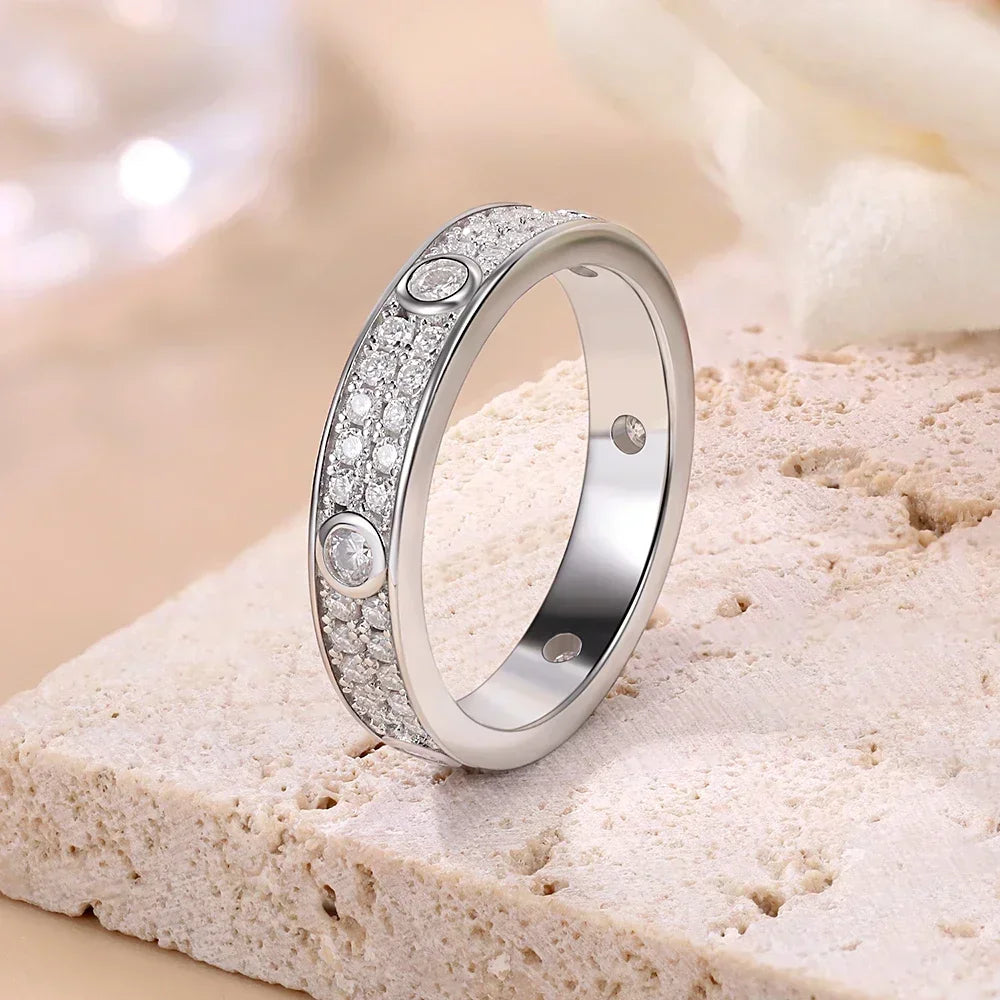 Damen-Schmuckset Ring und Armreif mit Moissanit