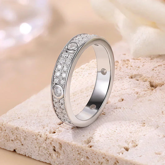 Damen-Schmuckset Ring und Armreif mit Moissanit