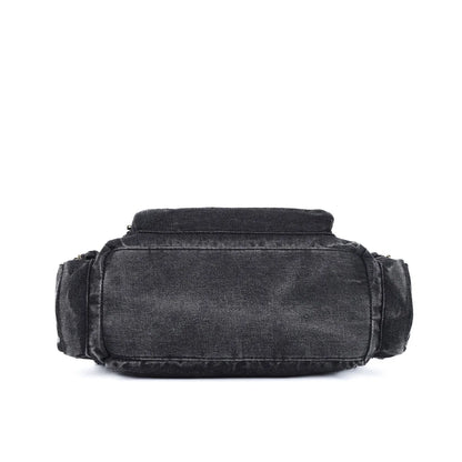Damen-Handtasche aus Denim mit Top-Handle Stil und großzügigem Innenfach mit Reißverschluss