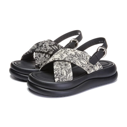 Damen Plattform Sandalen Ein-Riemen Rutschfest