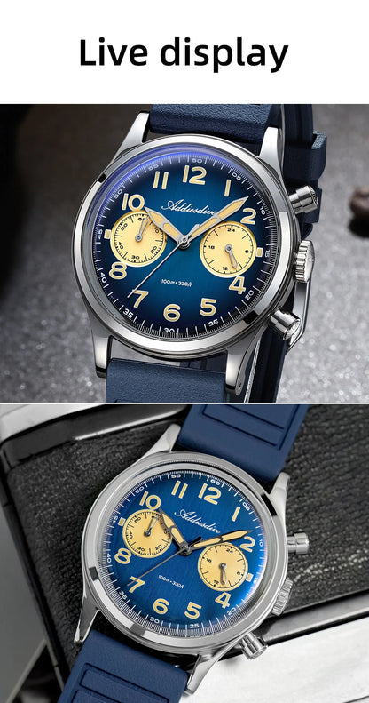 Herren-Chronograph mit VK64-Quarzwerk und Bubble-Glas